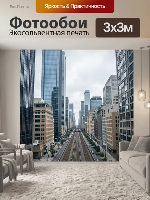 Фотообои Городской проспект с небоскребами