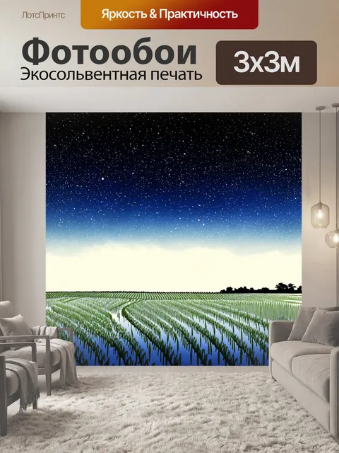 Фотообои ночь в стиле японская тушь