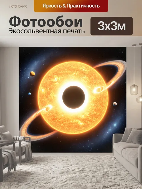 Фотообои космос в стиле двухмерная иллюстрация