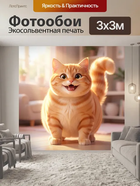 Фотообои Улыбающийся рыжий котенок