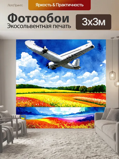 Фотообои в центре изображение спортивного самолета
