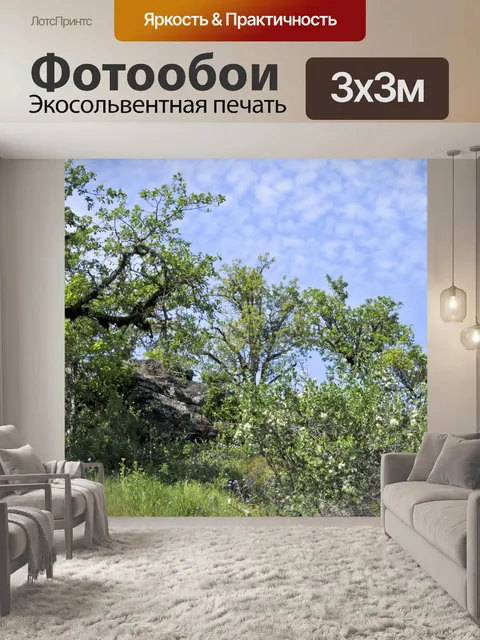 Фотообои Деревья, кисти и голубое небо