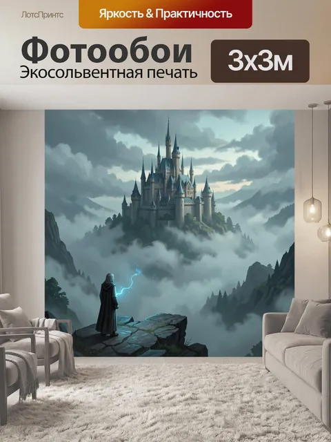 Фотообои Волшебный замок в тумане
