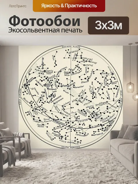 Фотообои Винтажная карта звезды астрономии