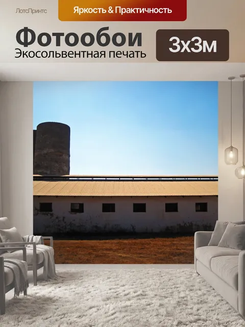 Фотообои хозяйственная постройка с двумя старыми