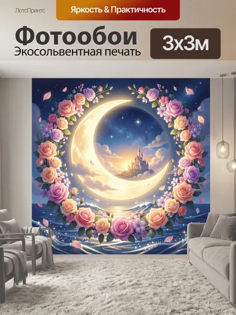 Фотообои Сказочный замок в лунном венке