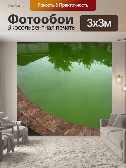 Фотообои бассейн с зеленой водой