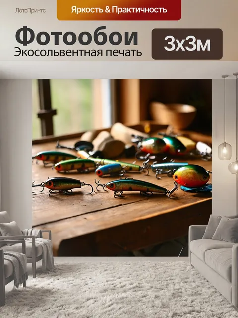 Фотообои идеальные композиции рыболовных аксессуаров на старом столе