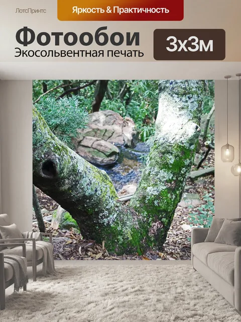 Фотообои ствол дерева покрытый мхом