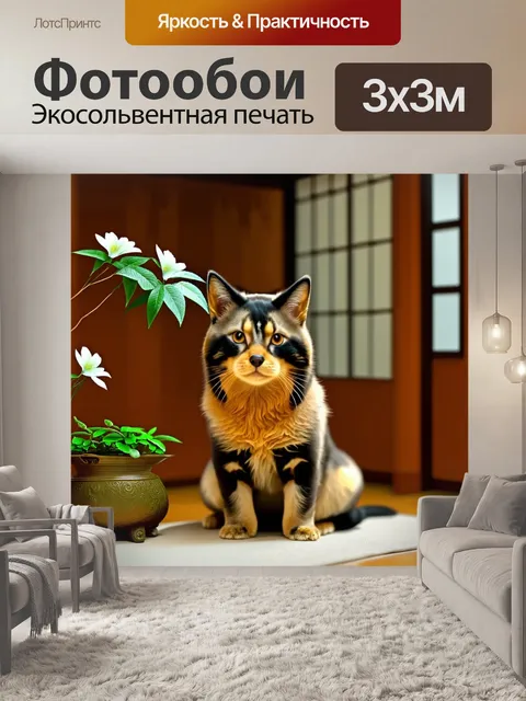 Фотообои животные в стиле японская тушь