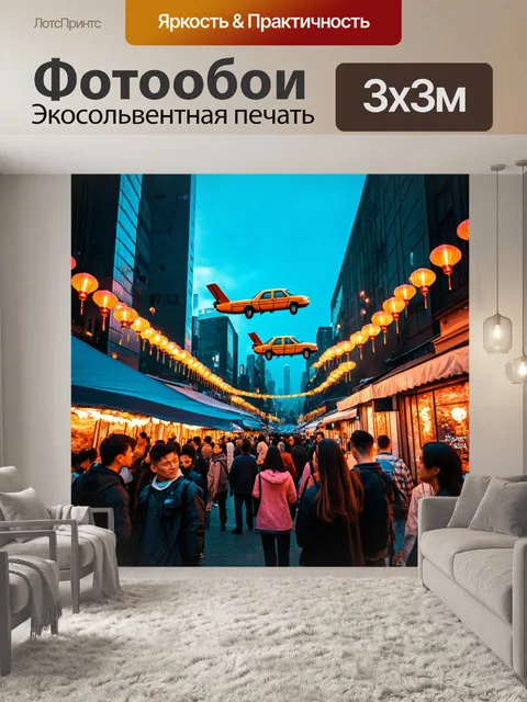 Фотообои пейзаж в стиле киберпанк