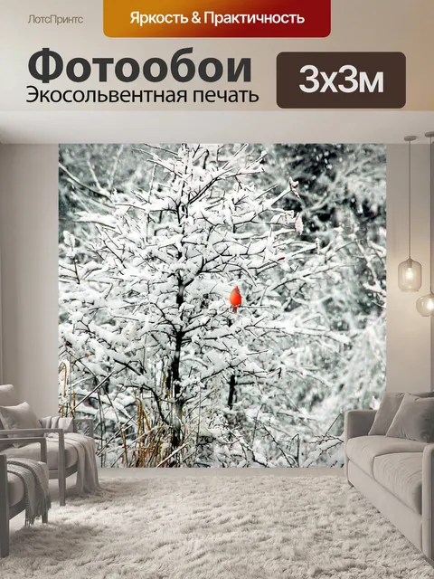 Фотообои Снег покрыл деревья