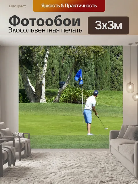 Фотообои Игрок в гольф Глядя после того, как свин