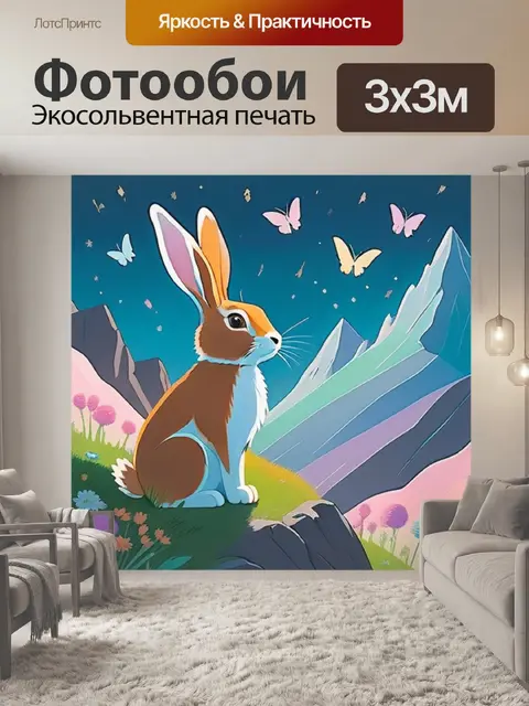 Фотообои заяц в горах