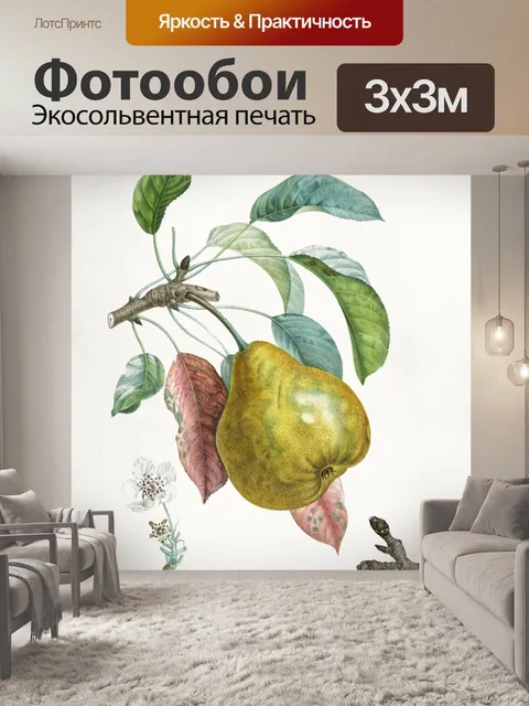 Фотообои Груша фрукты винтажное искусство