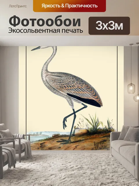 Фотообои Журавлиный винтажный художественный прин