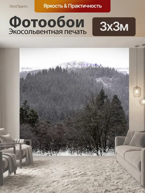 Фотообои Зимние Лесные Горы
