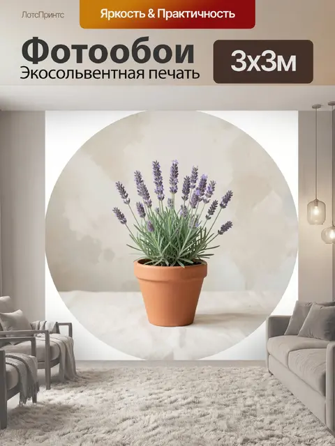 Фотообои Лаванда в терракотовом горшке