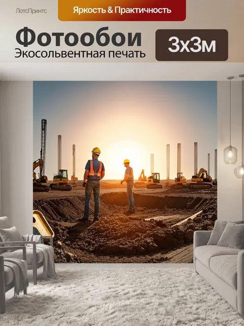 Фотообои панорамное изображение геодезистов