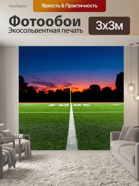 Фотообои футбольное поле под вечерним небом