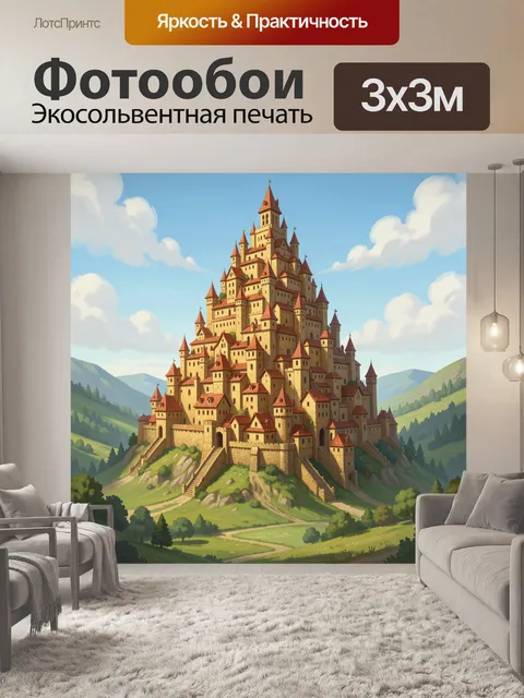 Фотообои Сказочный замок в горах