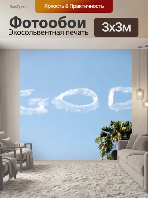 Фотообои Небо Написание Самолет
