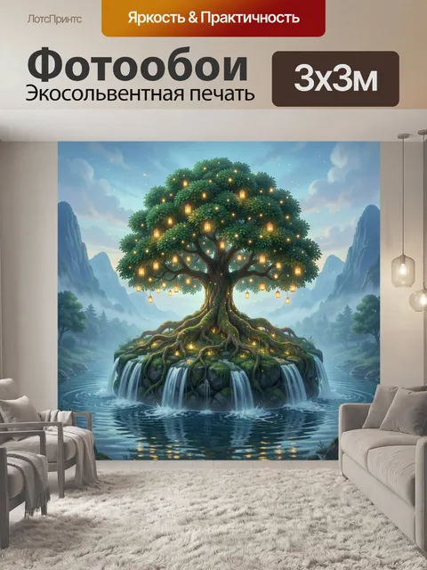 Фотообои Сказочное дерево с фонариками