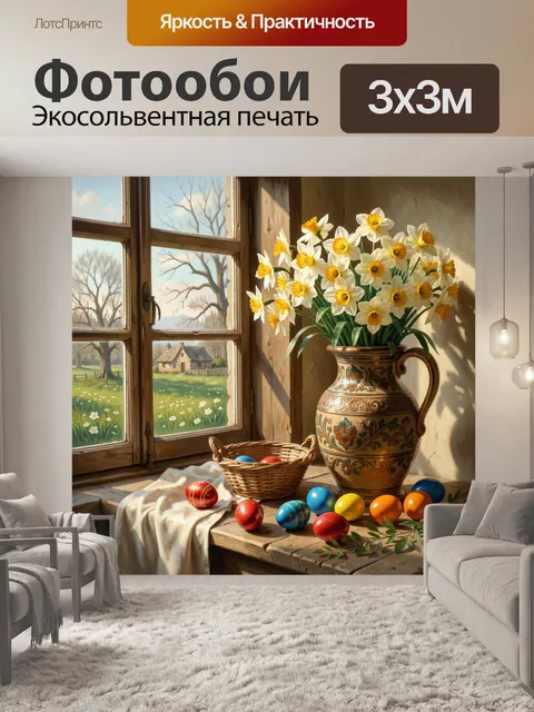 Фотообои Весенний букет у окна