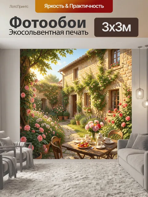 Фотообои Уютный сад во дворе дома