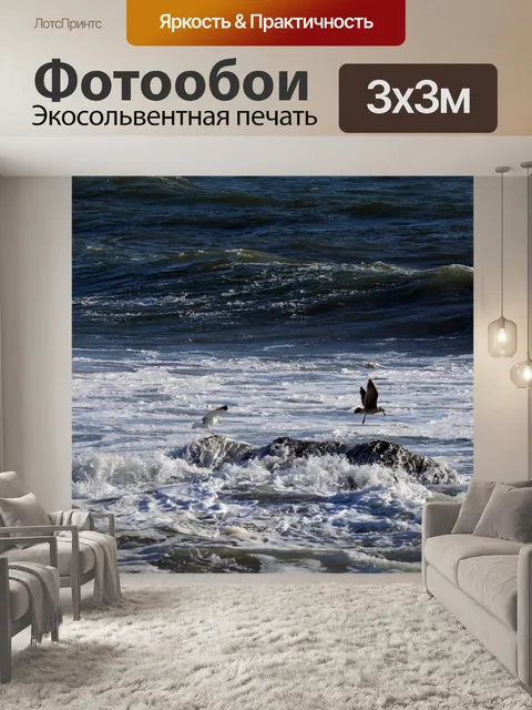Фотообои чайки и море