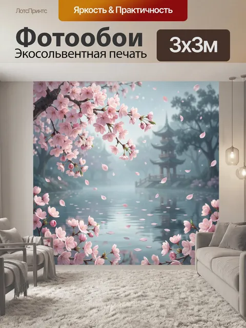 Фотообои Сакура у тихого озера