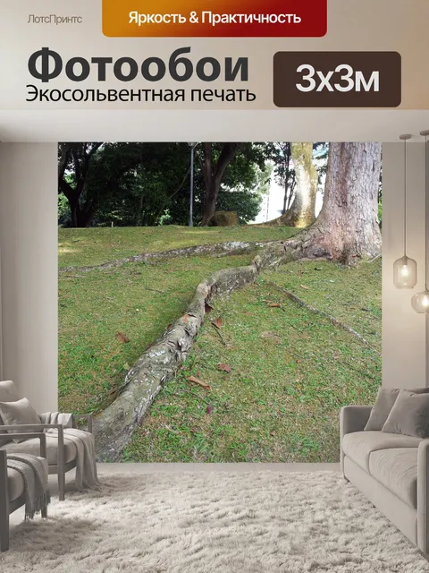 Фотообои Блок квадратный из тропического дерева