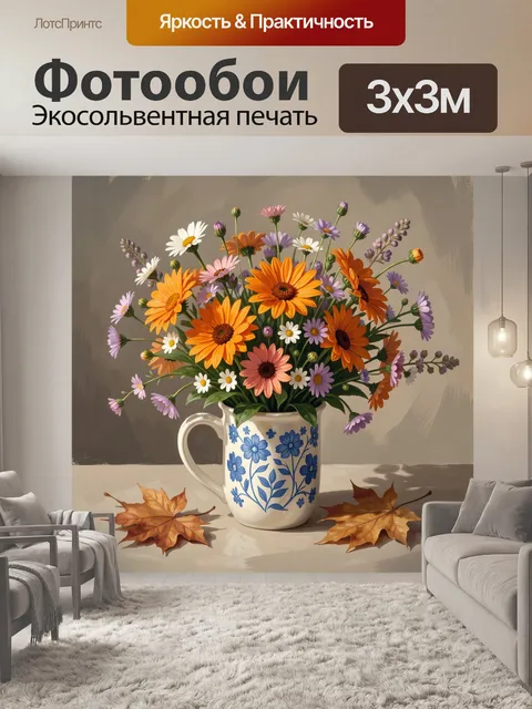 Фотообои Букет ромашек и гербер