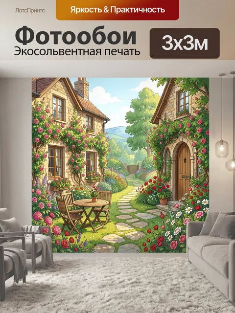 Фотообои Уютный дворик с розами