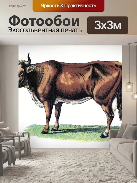 Фотообои Корова животное старинное искусство
