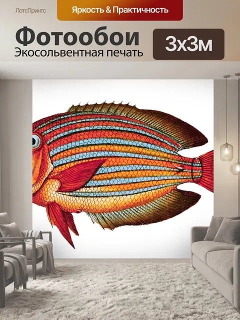 Фотообои Винтаж тропических рыб