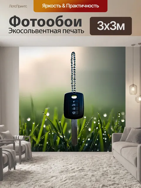 Фотообои ключи от автомобиля на фоне утреннего тумана