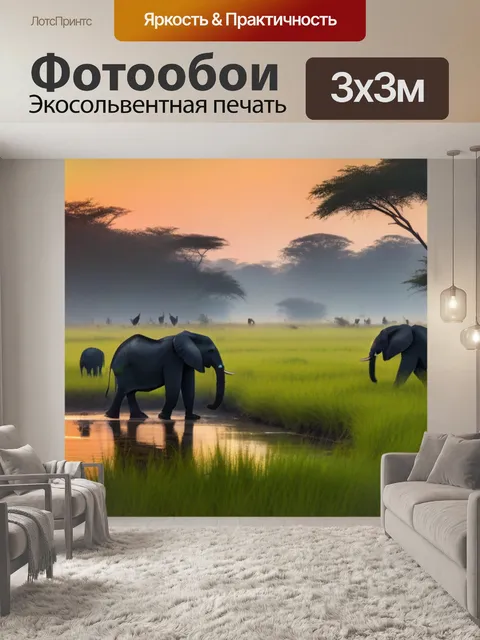 Фотообои рассвет в заповеднике дикой природы