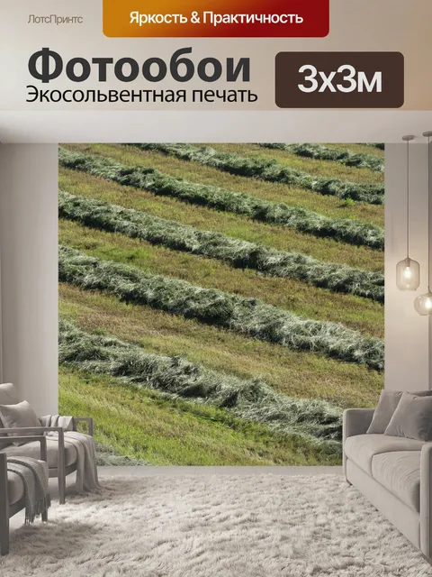 Фотообои Сено полеводства диагональные линии