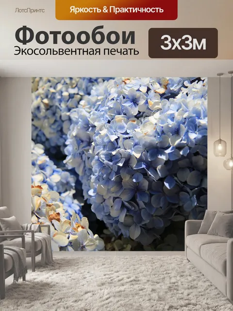 Фотообои Фиолетовая гортензия