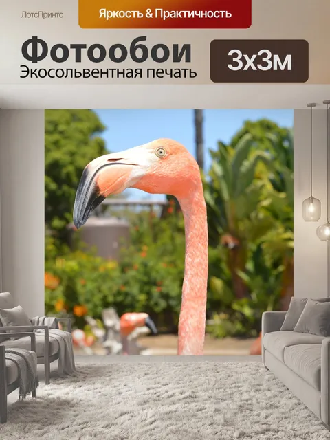 Фотообои Розовый фламинго