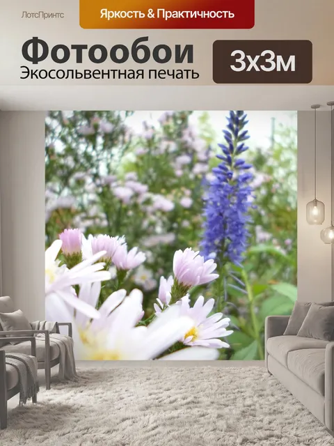 Фотообои Белый и голубой цветок
