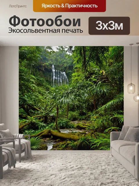 Фотообои лес с экзотическими растениями и редкими видами деревьев