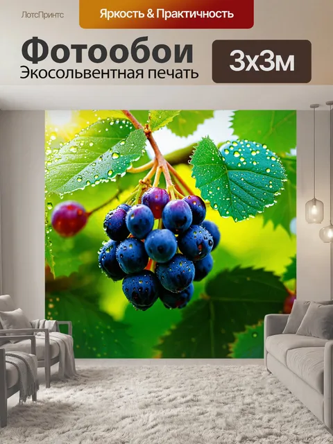 Фотообои ягода в ярком солнечном свете
