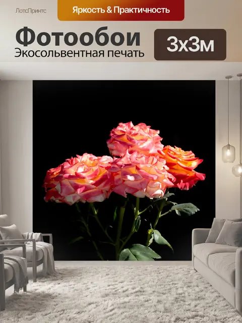 Фотообои Цветы, розы, бутоны, сад