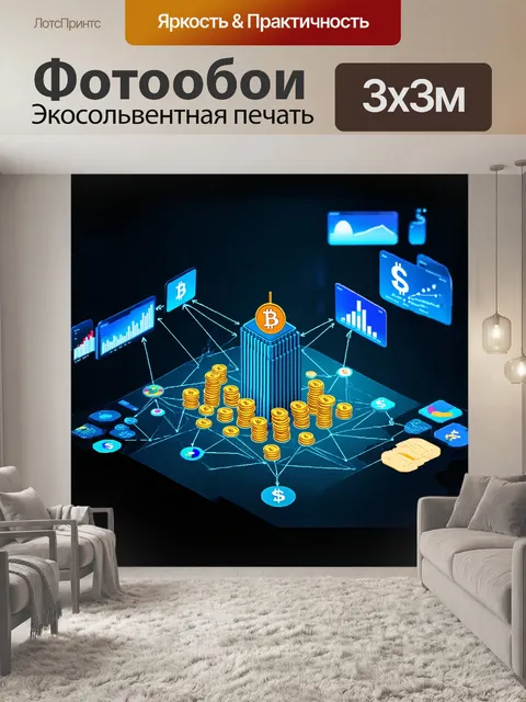 Фотообои объект - изометрическая модель здания