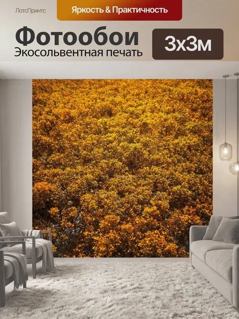 Фотообои пейзаж в стиле абстракции, теплая палитра цветов создаёт уютную атмосферу, идеальную для домашнего интерьера