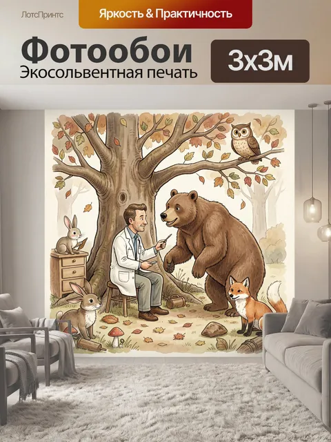 Фотообои Лесной доктор и звери