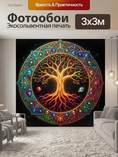 Фотообои Сияющее древо жизни в космосе