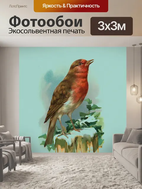 Фотообои Робин Винтажная живопись